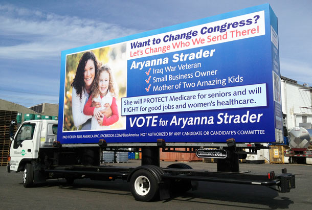 Billboards2Go.com mobile billboard image - Client Political
